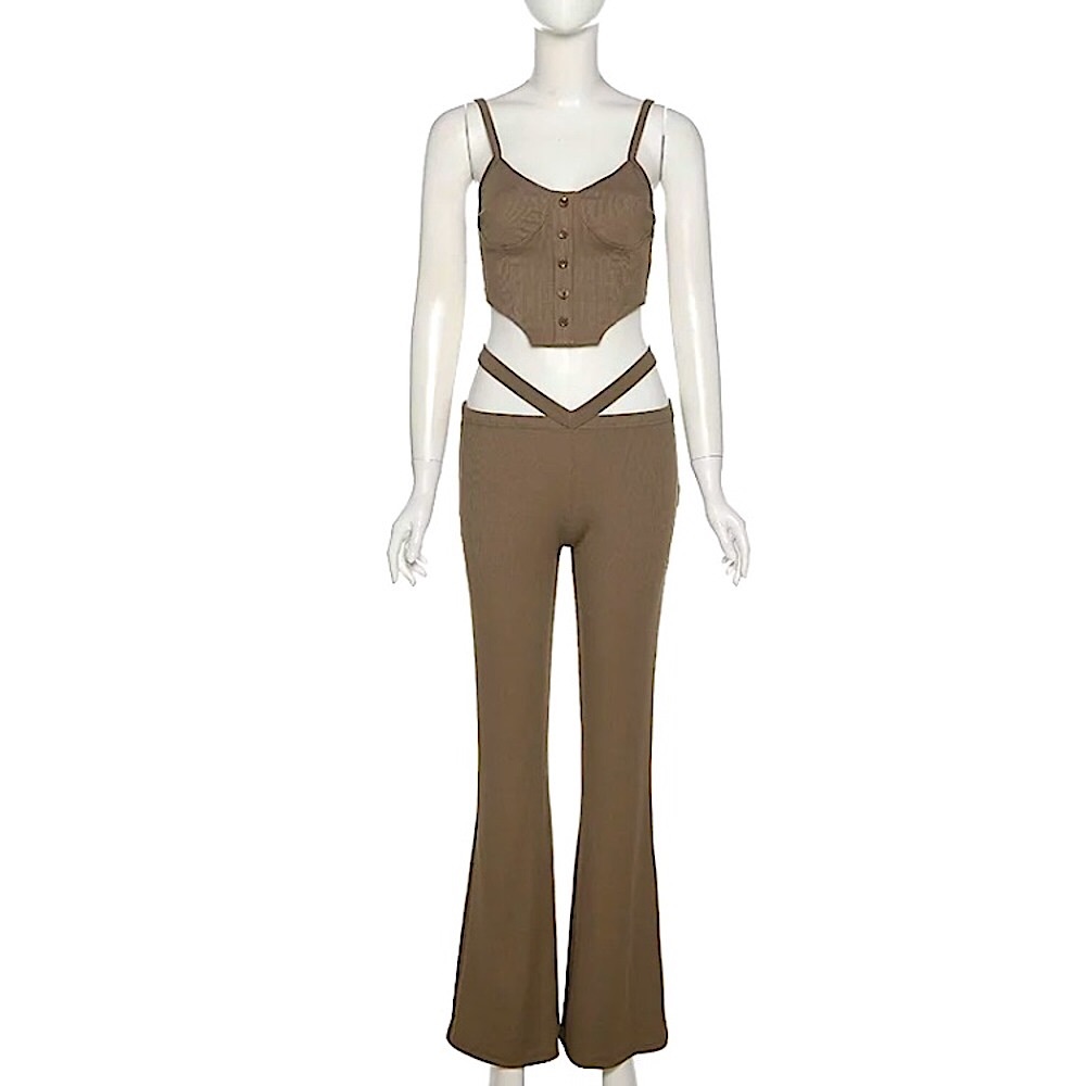 Brown 2 piece matching top & pants set - Picture 8 of 16